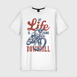 Футболка slim-fit My Life is Going Downhill, цвет: белый