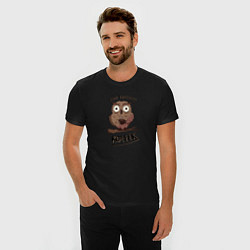 Футболка slim-fit Сова и кофе, цвет: черный — фото 2