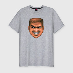 Футболка slim-fit Doom Guy Happy Face, цвет: меланж