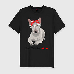 Футболка slim-fit Bull terrier Mom, цвет: черный