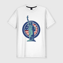 Футболка slim-fit Usa Liberty Statue, цвет: белый