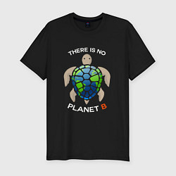 Футболка slim-fit There's no planet B, цвет: черный