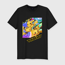 Футболка slim-fit Pikachu, цвет: черный