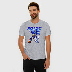 Футболка slim-fit SONIC, цвет: меланж — фото 2