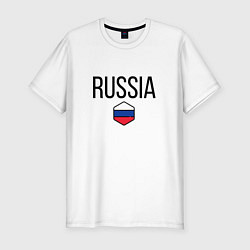 Футболка slim-fit Россия, цвет: белый