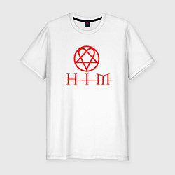 Мужская slim-футболка HIM LOGO RED