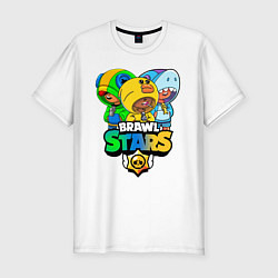 Футболка slim-fit Brawl Stars Leon Trio, цвет: белый