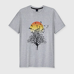 Футболка slim-fit Душа ворона, цвет: меланж