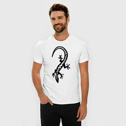 Футболка slim-fit Ящерка парная, цвет: белый — фото 2