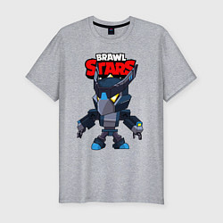 Футболка slim-fit BRAWL STARS CROW BLACK, цвет: меланж