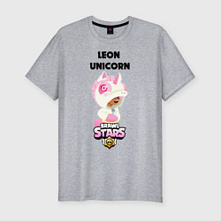 Футболка slim-fit BRAWL STARS LEON UNICORN, цвет: меланж