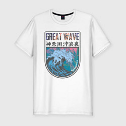 Мужская slim-футболка Vaporwave Kanagawa