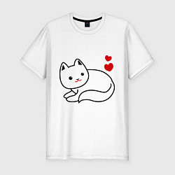 Мужская slim-футболка Ласковый котик
