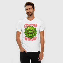 Футболка slim-fit Covid-19, цвет: белый — фото 2