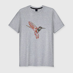 Мужская slim-футболка Колибри