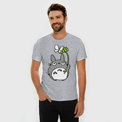 Футболка slim-fit Totoro и бабочка, цвет: меланж — фото 2