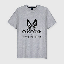 Футболка slim-fit ОВЧАРКА BEST FRIEND Z, цвет: меланж