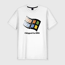 Футболка slim-fit Chipped in 1995 - retro, цвет: белый