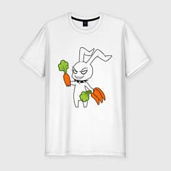 Мужская slim-футболка Злой заяц