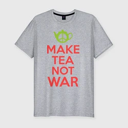 Футболка slim-fit Make tea not war, цвет: меланж