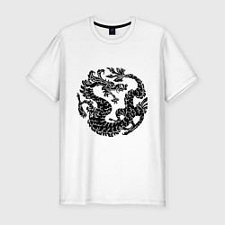 Мужская slim-футболка Китайский древний дракон
