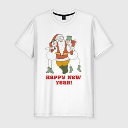 Мужская slim-футболка Happy New Year!