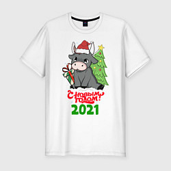Мужская slim-футболка С Новым 2021