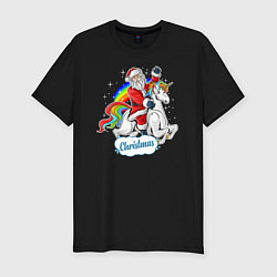 Мужская slim-футболка Santa Claus Rides