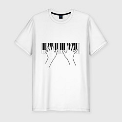 Мужская slim-футболка Piano Music