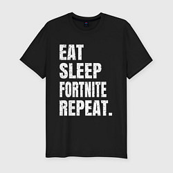 Футболка slim-fit EAT SLEEP FORTNITE REPEAT, цвет: черный