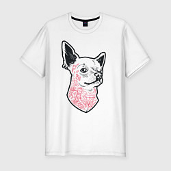 Мужская slim-футболка Собака матрос
