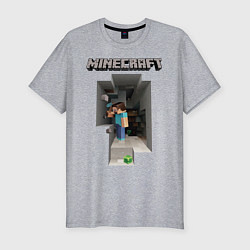 Футболка slim-fit Minecraft, цвет: меланж