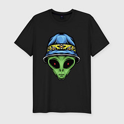 Мужская slim-футболка Alien in panama