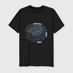 Мужская slim-футболка Train your brain