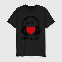 Мужская slim-футболка Reggae Music is Love