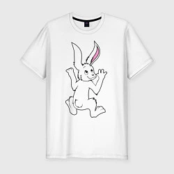 Мужская slim-футболка Кролик на мне