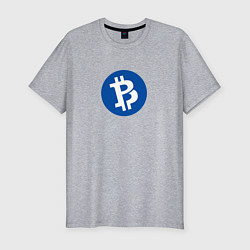 Мужская slim-футболка Bitcoin