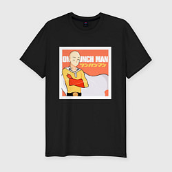 Футболка slim-fit Сайтама One Punch Man, цвет: черный