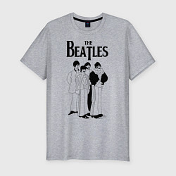 Футболка slim-fit THE BEATLES, цвет: меланж