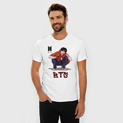 Футболка slim-fit BTS, цвет: белый — фото 2