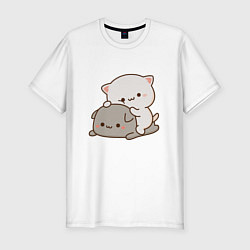 Мужская slim-футболка Милые котики