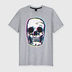 Мужская slim-футболка Glitch Skull