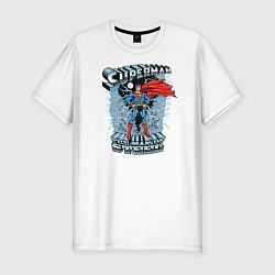 Футболка slim-fit Superman The Man Of Steel, цвет: белый