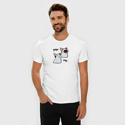 Футболка slim-fit Pop Cat, цвет: белый — фото 2