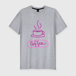 Мужская slim-футболка Кофе