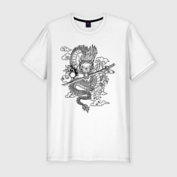 Футболка slim-fit ДРАКОН DRAGON, цвет: белый