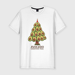 Футболка slim-fit Avocado Christmas Tree, цвет: белый