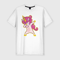 Мужская slim-футболка Dab unicorn