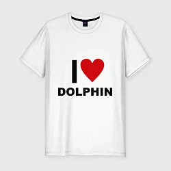 Футболка slim-fit I love Dolphin, цвет: белый