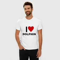 Футболка slim-fit I love Dolphin, цвет: белый — фото 2